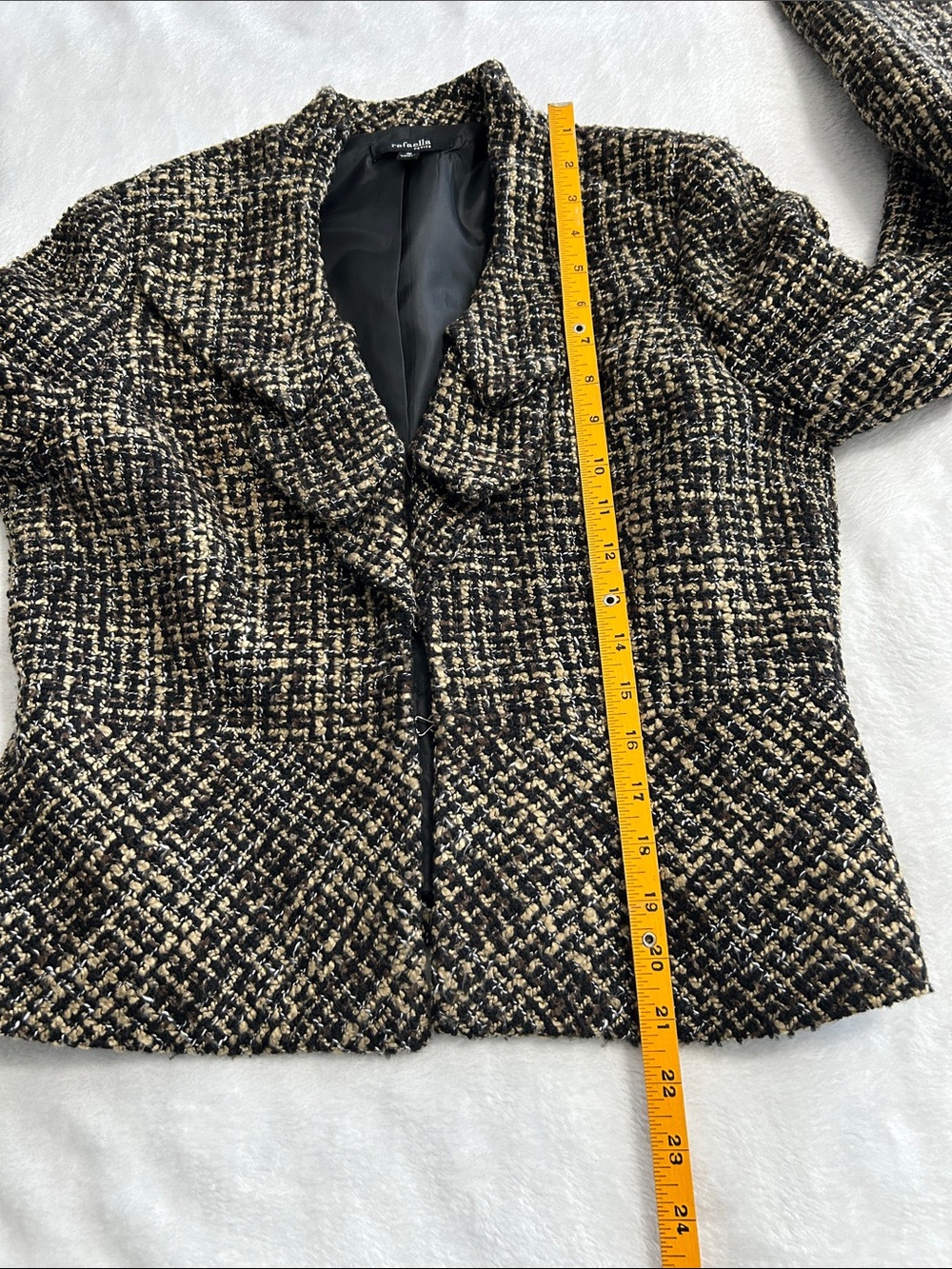 Rafaella Petite Ruffle Blazer Jacket Women’s Small Black Brown Wool Blend - Picture 11 of 11